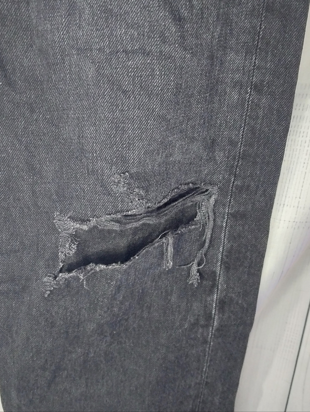 Agolde Black Distressed High-Rise Casual Straight Leg 90's Grunge Style Jeans - Picture 5 of 10